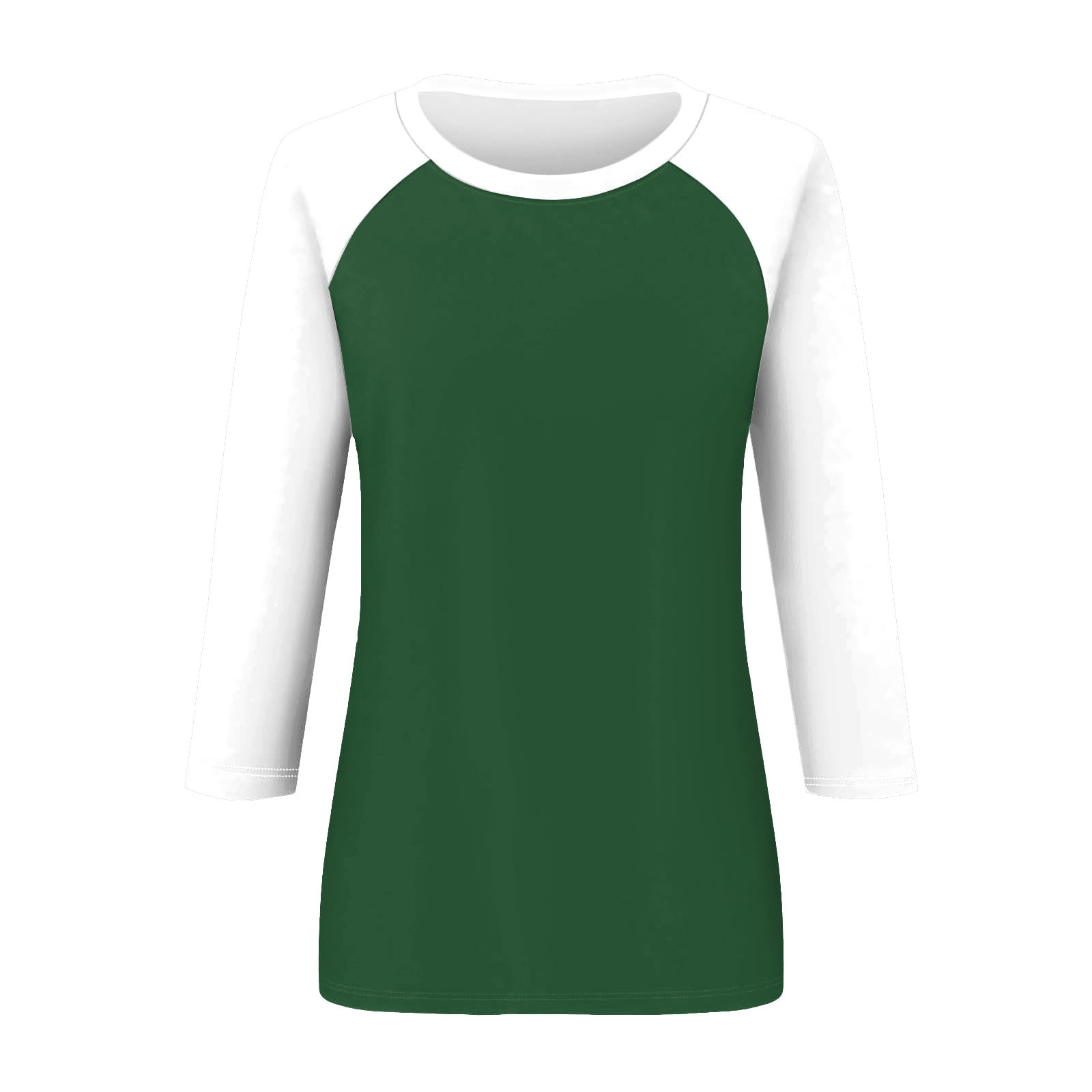 thumbnail image 4 of Camiseta raglán de manga 3/4 para mujer: cuello redondo, estampado informal, versátil para todas las estaciones (S-XXL), 4 of 5